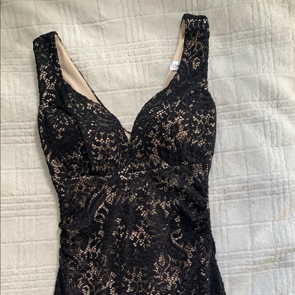 Black Laced Mini Body Con Dress